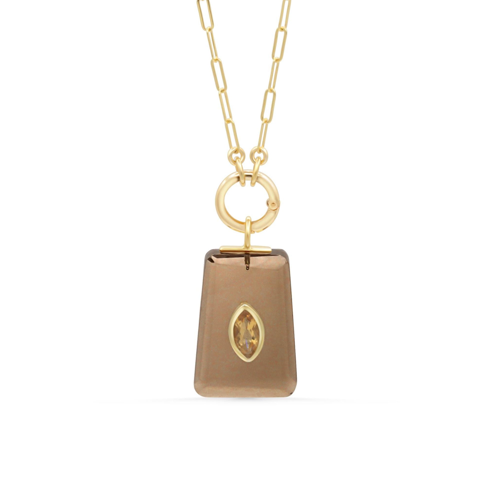 Golden Depth Smoky Quartz Necklace