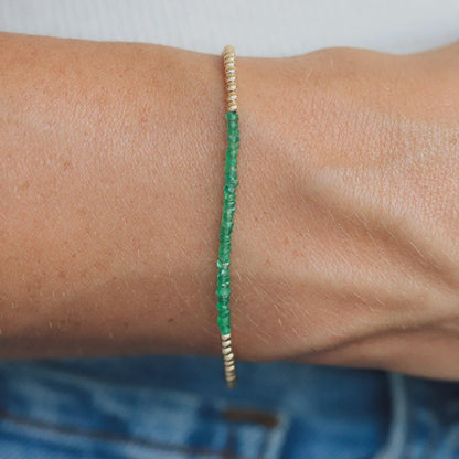 Zambian Emerald Bracelet - 14K gold filled