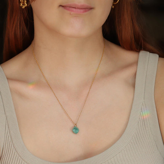 Emerald Charm Pendant, Genuine Green Emerald, May Birthstone Necklace, Minimal Gold Filled Pendant, Unique Gemstone