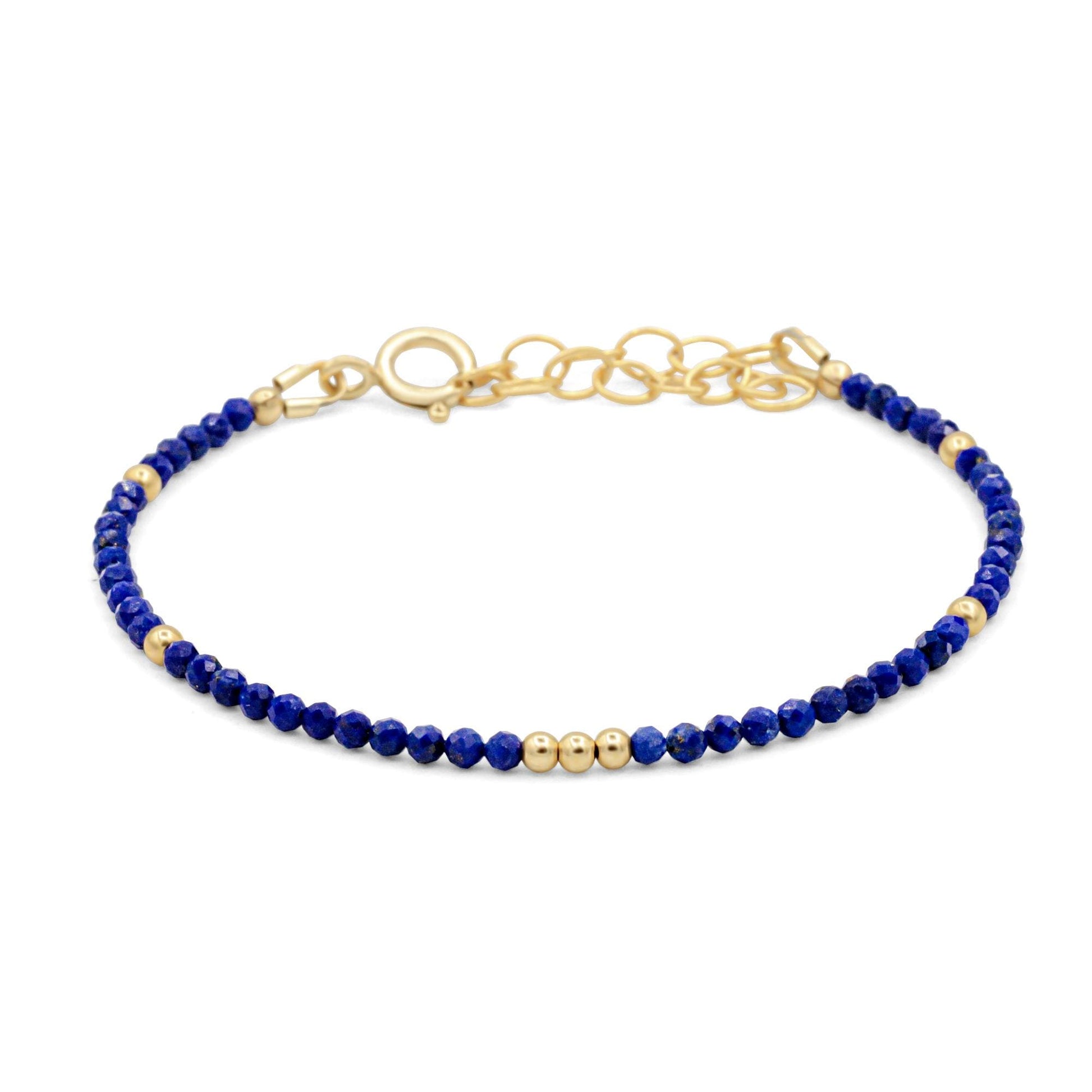 Dainty Lapis Lazuli Bracelet - 14K gold filled