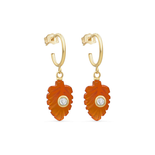 Carnelian Hoop Earrings, Gold Filled Hoops, Dainty Orange Gemstone Earrings, Minimalist Drop Earrings, Statement Jewelry