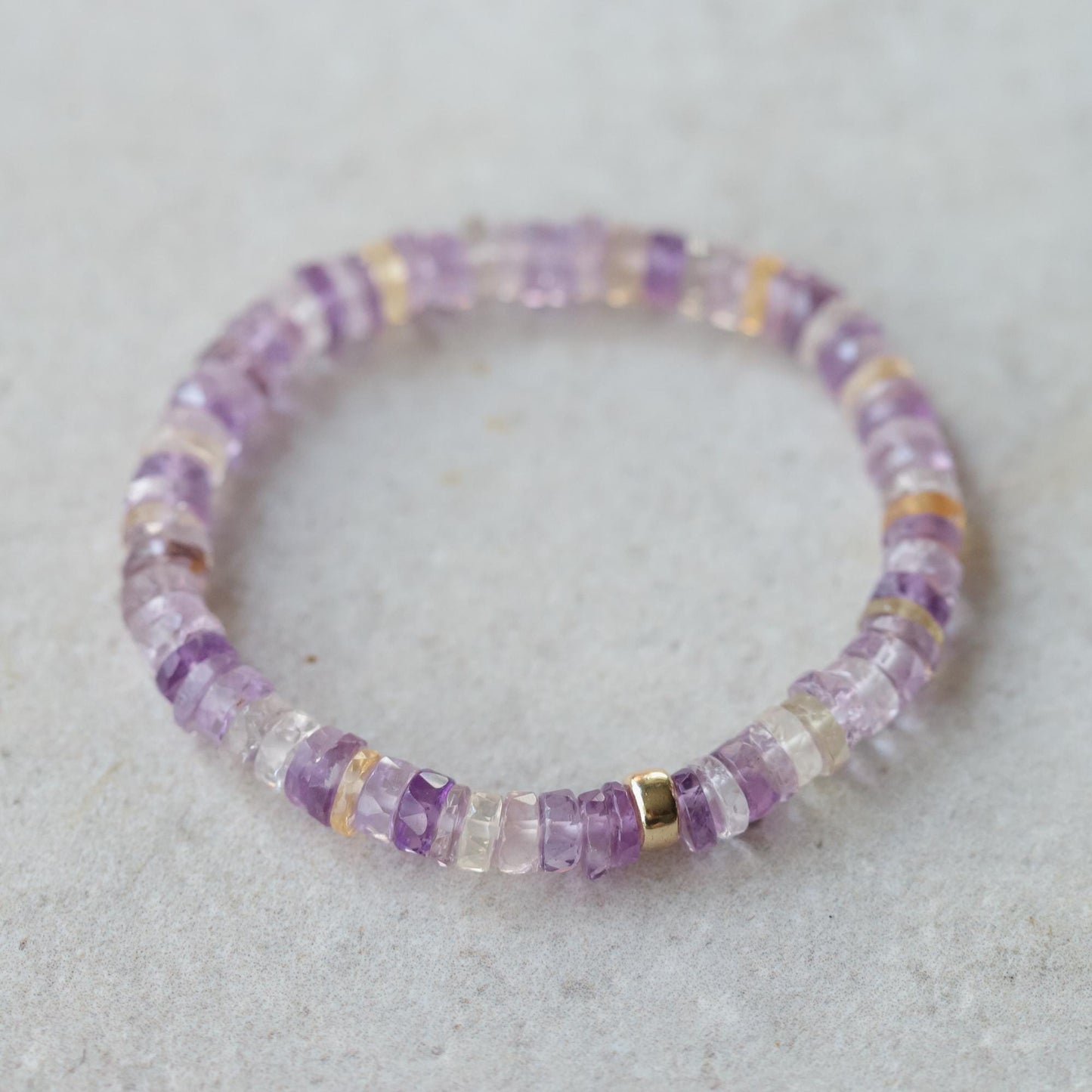 Ametrine Heishi Bracelet 8mm, Ametrine Jewelry, Ametrine Crystal, Purple Crystal Bracelet, Gemstone Bracelet, Women bracelet