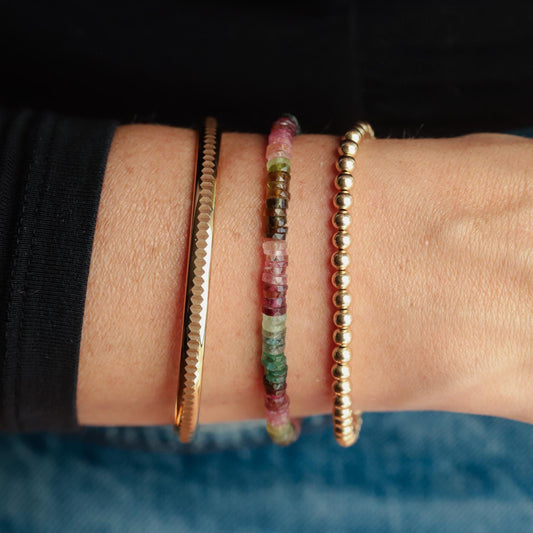 Elevated Energy Mixed Tourmaline Heishi Bracelet