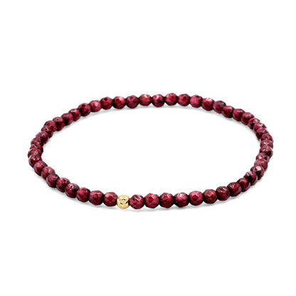 Garnet Bracelet 3mm - 14K