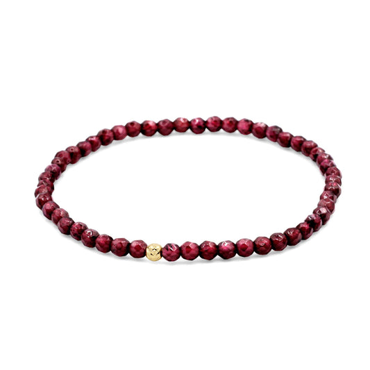 Garnet Bracelet 3mm - 14K