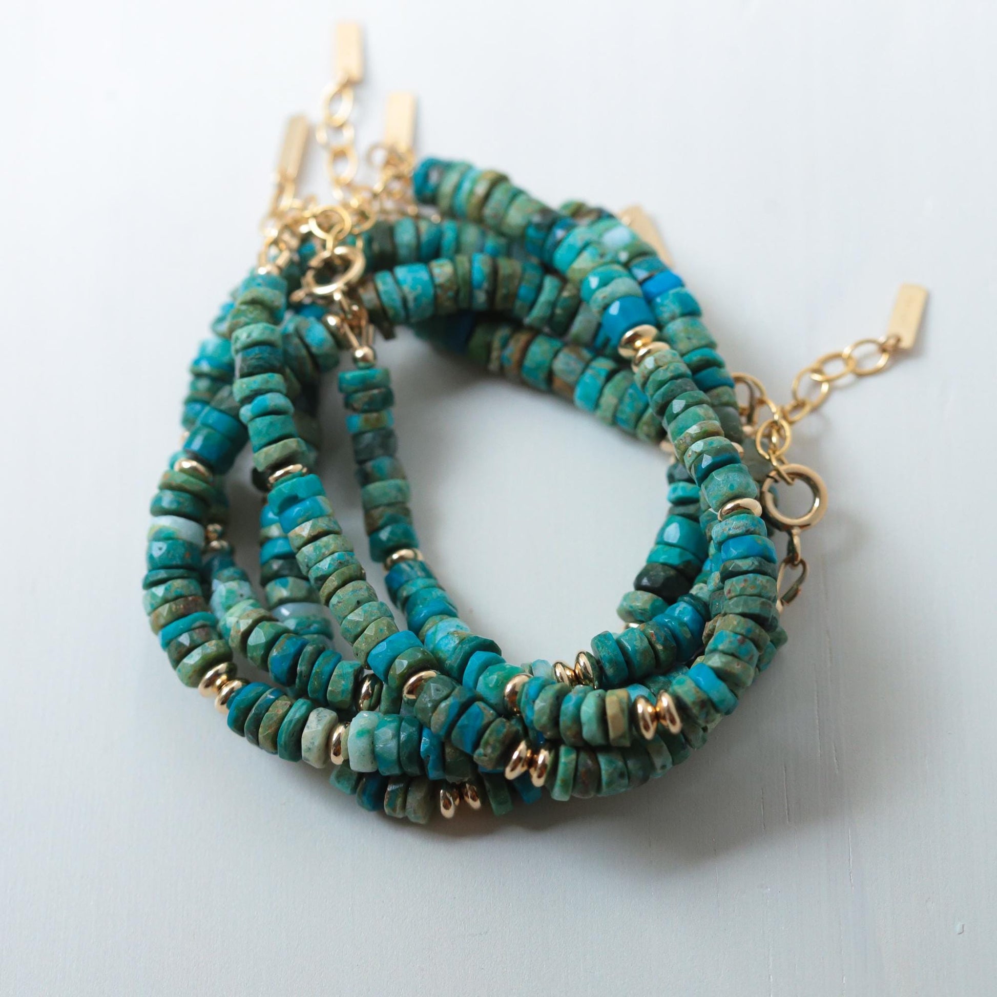 Chrysocolla | heishi Chrysocolla Bracelet, 14K gold filled, gold Chrysocolla Bracelet | Chrysocolla | women's Chrysocolla