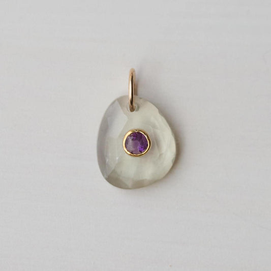 Liora Pendant Pendant -Green Amethyst & Amethyst