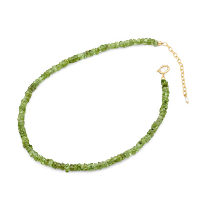 Peridot Anklet – Green Gemstone Anklet, Gold Filled, Freshwater Pearl Detail, Adjustable Summer Jewelry