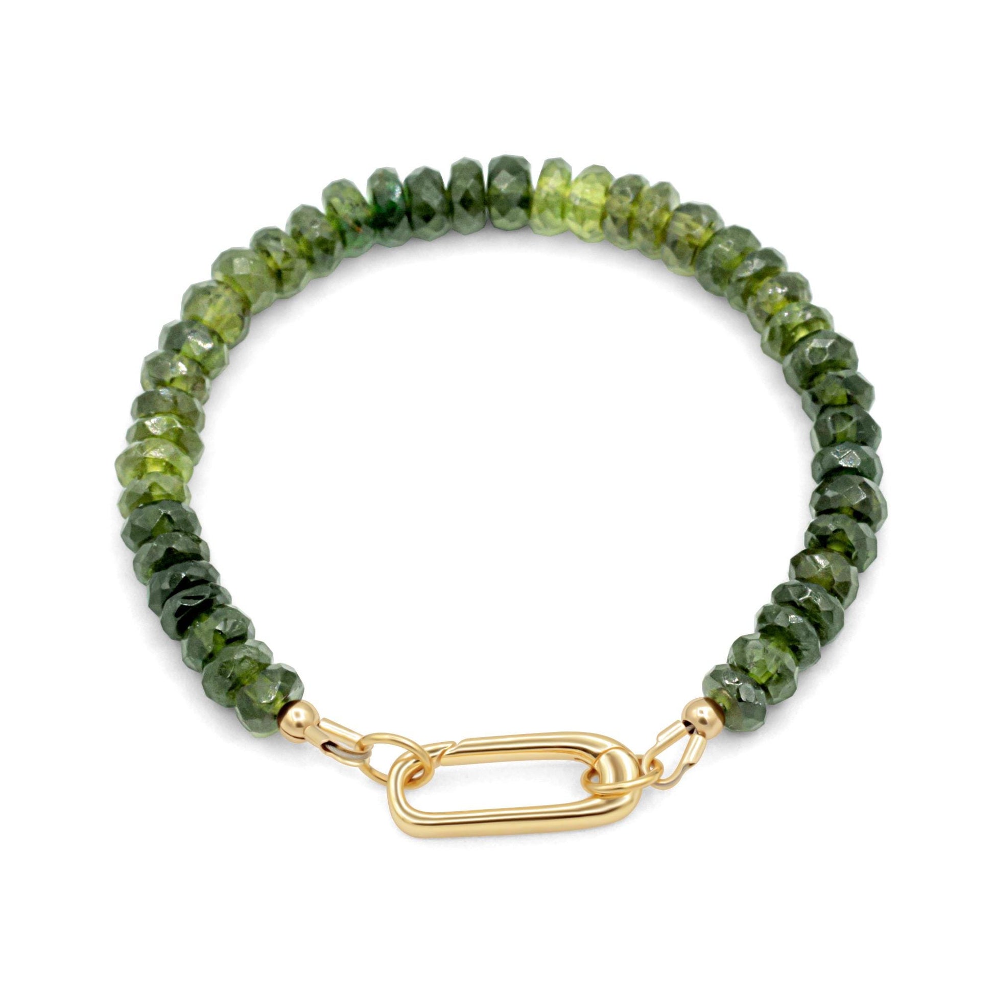 Green Tourmaline Carabiner bracelet