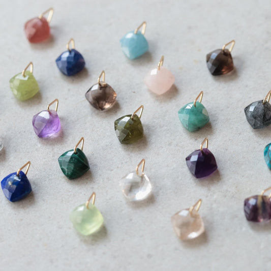Emerald Charm Pendant, Genuine Green Emerald, May Birthstone Necklace, Minimal Gold Filled Pendant, Unique Gemstone