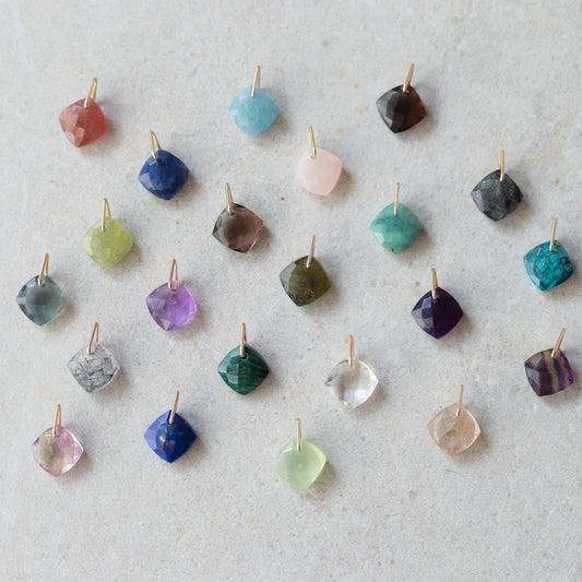 Prehnite Faceted Pendant Necklace, Green Prehnite Crystal Charm, Gold Filled Chain Option, Healing Stone Jewelry, Dainty Minimal Necklace