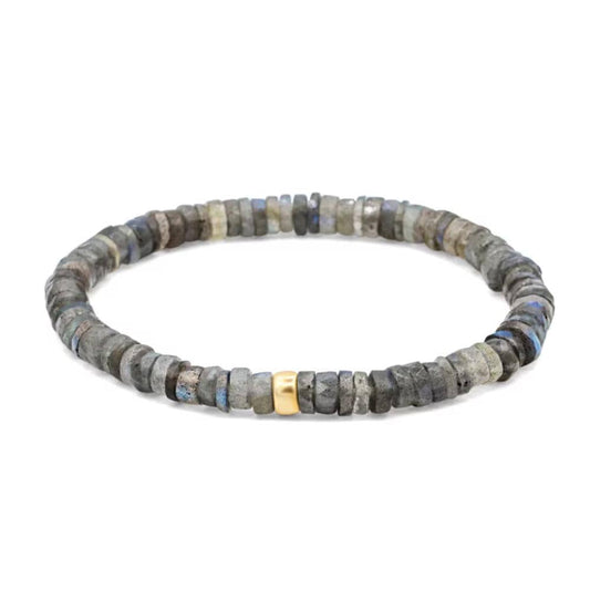 Labradorite Moon Heishi Bracelet,