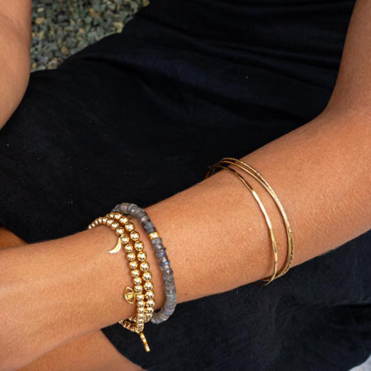 Labradorite Moon Heishi Bracelet,