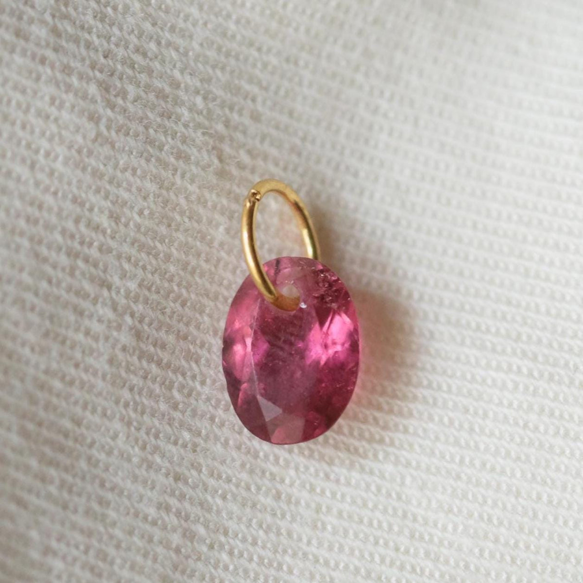 Pink Tourmaline Necklace Pendant - 14K