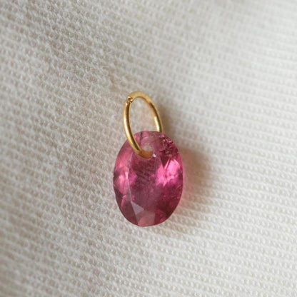 Pink Tourmaline Necklace Pendant - 14K