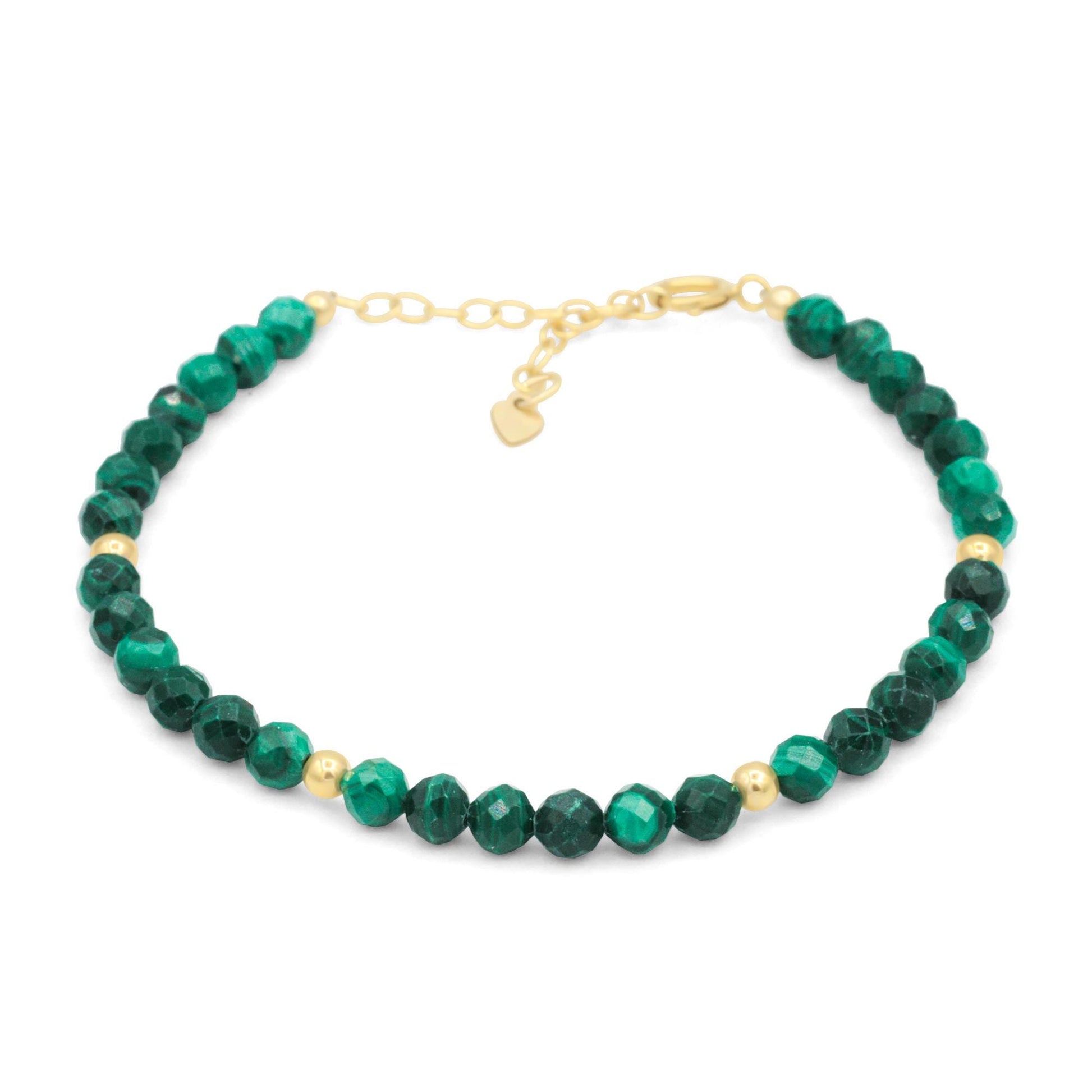 Malachite Bracelet | Mini Faceted Malachite Bracelet | Malachite faceted | Malachite stacking bracelet | malachite