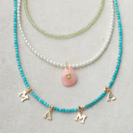 Mama Turquoise Cube Necklace