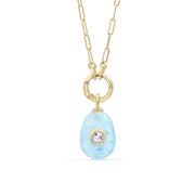 Larimar Necklace with White Topaz