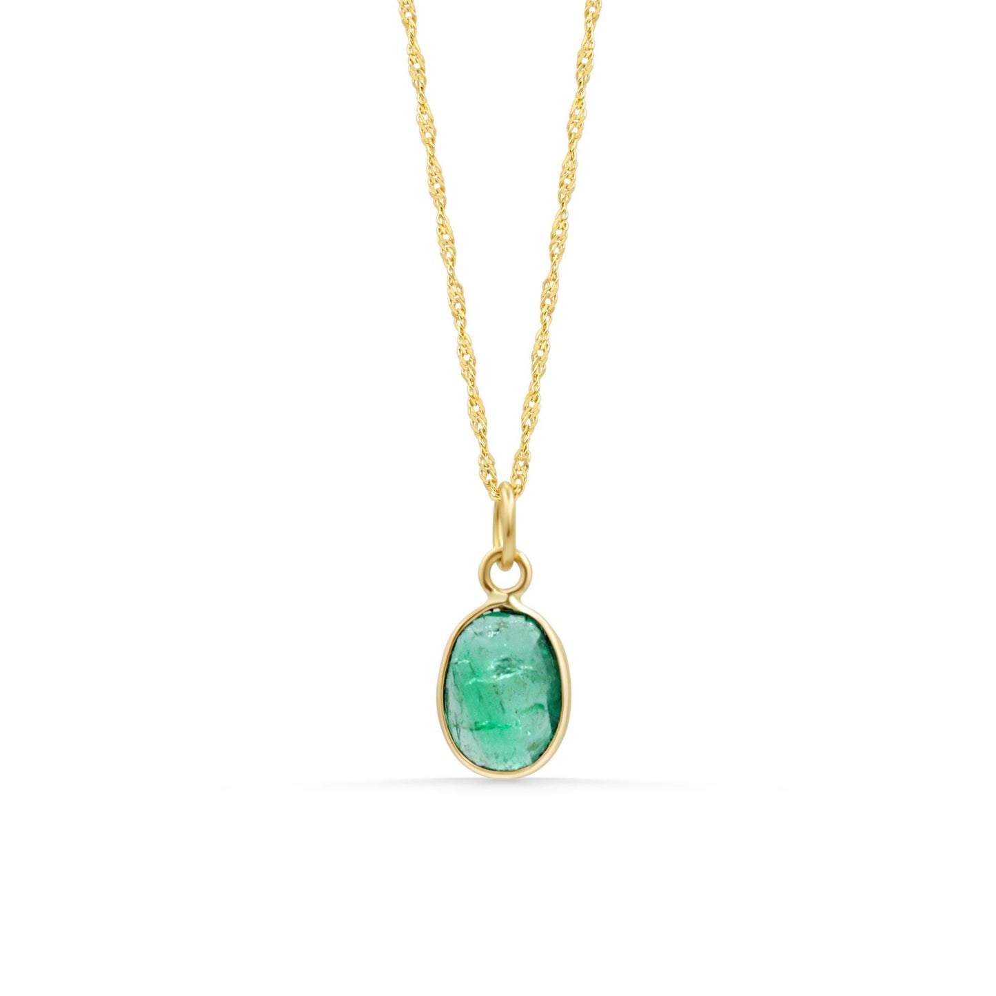 Zambian Emerald Necklace – 14K