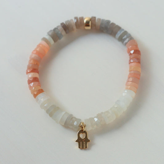 Mixed Moonstone Heishi Bracelet