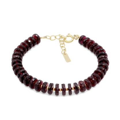 Garnet Stacking Bracelet - 14K gold filled