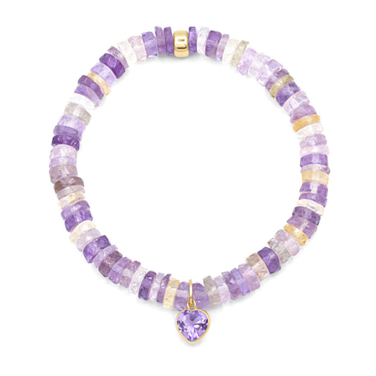 Ametrine Heishi Bracelet, Ametrine Jewelry, Ametrine Crystal, Purple Crystal Bracelet, Gemstone Bracelet, Women bracelet