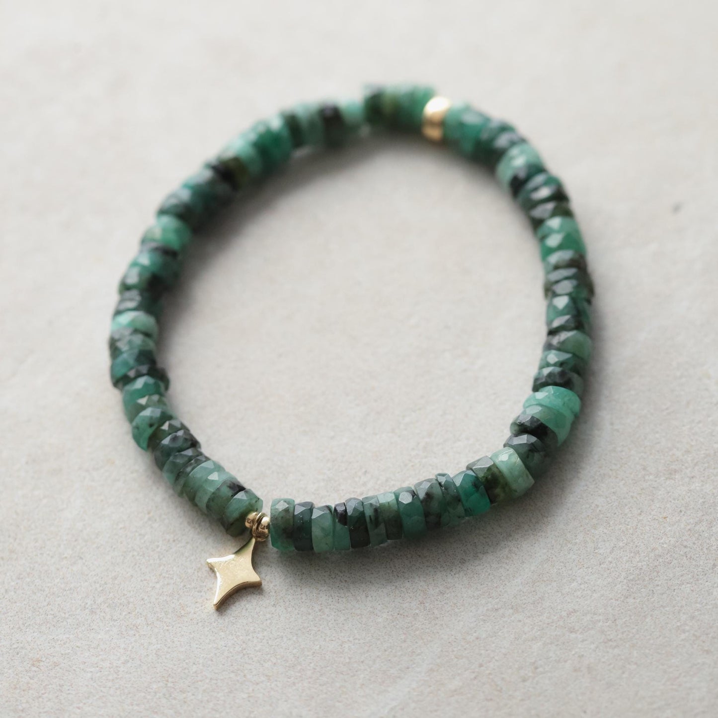 14K Emerald North Star Bracelet | Emerald bracelet [] | Emerald jewelry | Beaded emerald jewelry | Dainty Beaded Bracelet | *BSS