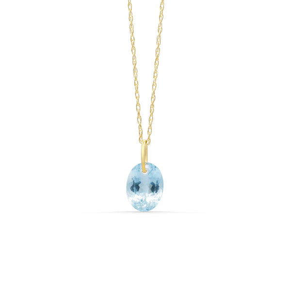 Aquamarine Gemstone Charm – Solid 14K Gold