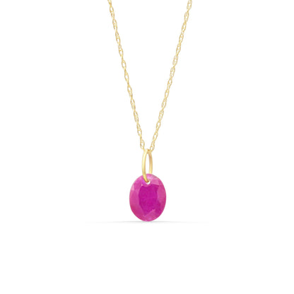 Ruby Pendant Necklace - 14K