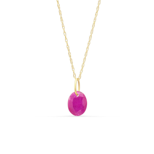Ruby Pendant Necklace - 14K