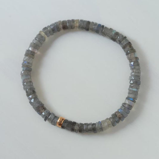 Labradorite Moon Heishi Bracelet,