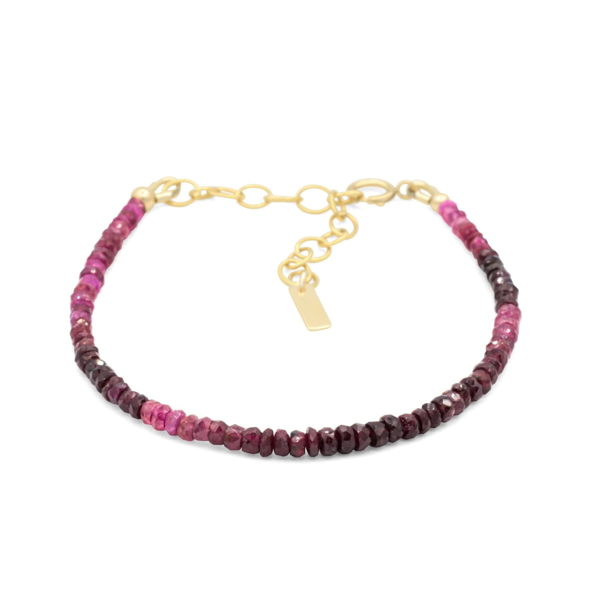 Deep love Ombre Ruby bracelet | Delicate ruby Bracelet Gold filled. Dainty [DIP] Beaded ombre ruby Bracelet, ruby jewelry | Pink ruby, Ruby