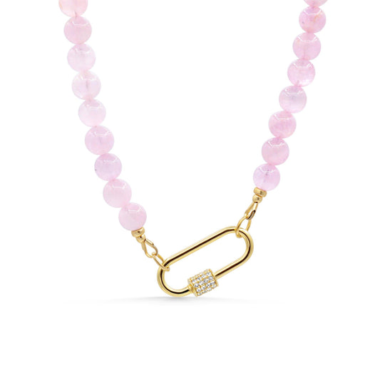 Kunzite Beaded Necklace, kunzite | kunzite Necklace | [dip] kunzite Necklace | kunzite 14K gold vermeil | women's kunzite jewelry