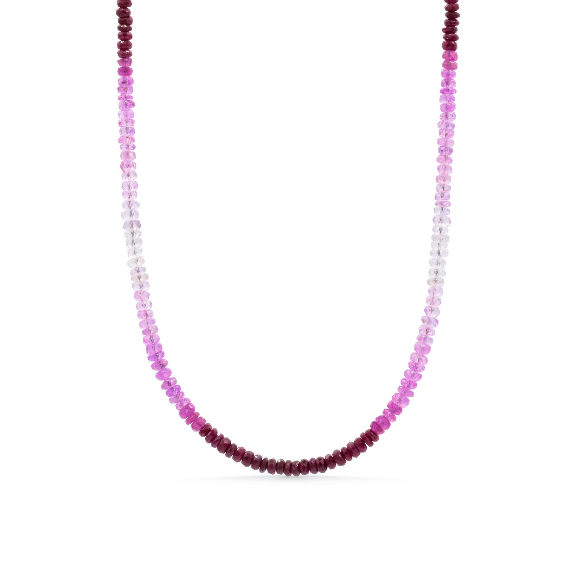 Ombre ruby necklace | July birthstone necklace | dainty ruby jewelry | Ombre beaded jewelry | genuine ruby beaded necklace