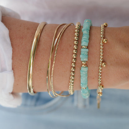 Amazonite Bracelet • Genuine Amazonite Faceted Bracelet • 14K Gold Filled • Aqua Gemstone Bracelet • Handmade in Canada