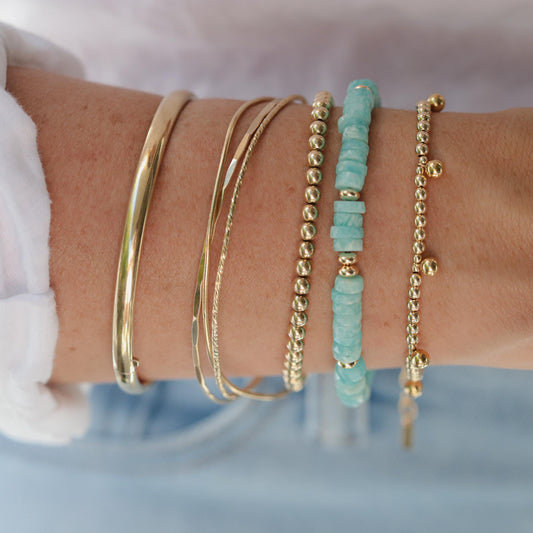 Amazonite Bracelet • Genuine Amazonite Faceted Bracelet • 14K Gold Filled • Aqua Gemstone Bracelet • Handmade in Canada