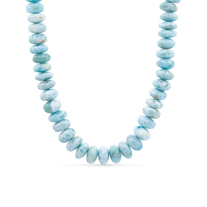 14K GOLD Larimar Beaded Necklace, Women's larimar candy necklace, Larimar beaded Necklace, high quality larimar necklace