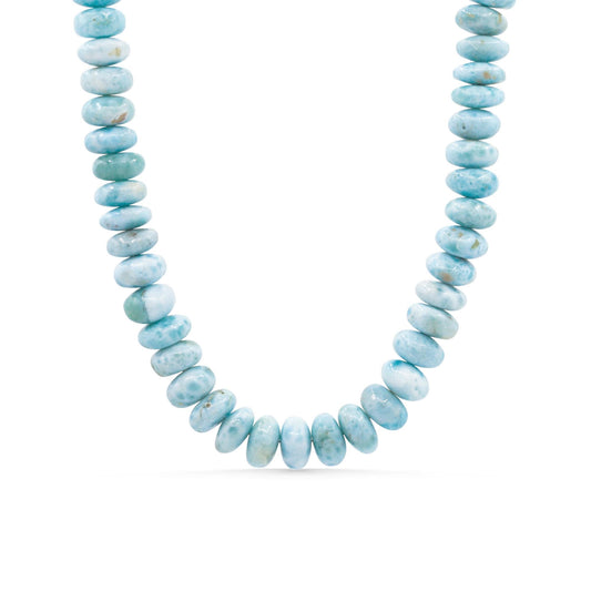 14K GOLD Larimar Beaded Necklace, Women's larimar candy necklace, Larimar beaded Necklace, high quality larimar necklace