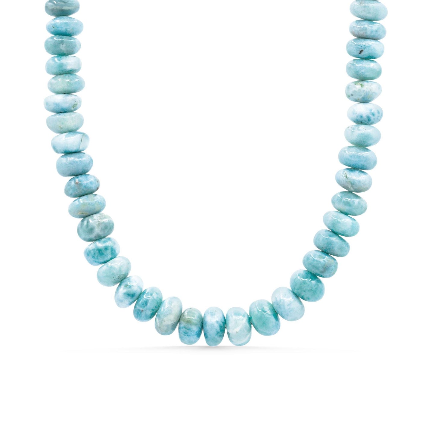 Larimar Necklace Solid Gold • Genuine Dominican Larimar Necklace • Ocean Blue Gemstone Jewelry • OOAK Necklace