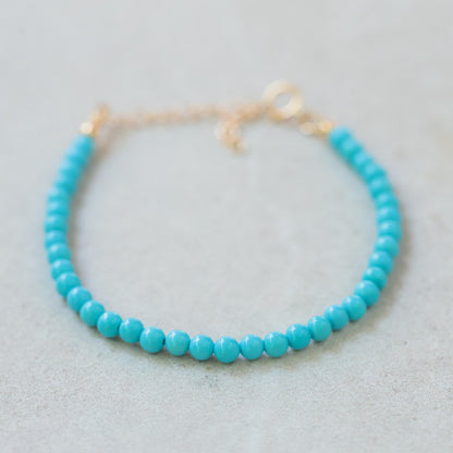 14K GOLD Turquoise Bracelet, All Natural Sleeping Beauty Turquoise Bracelet, Sleeping Beauty Turquoise Jewelry, December
