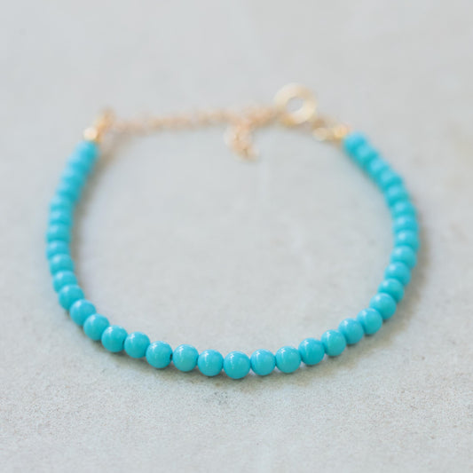 14K GOLD Turquoise Bracelet, All Natural Sleeping Beauty Turquoise Bracelet, Sleeping Beauty Turquoise Jewelry, December