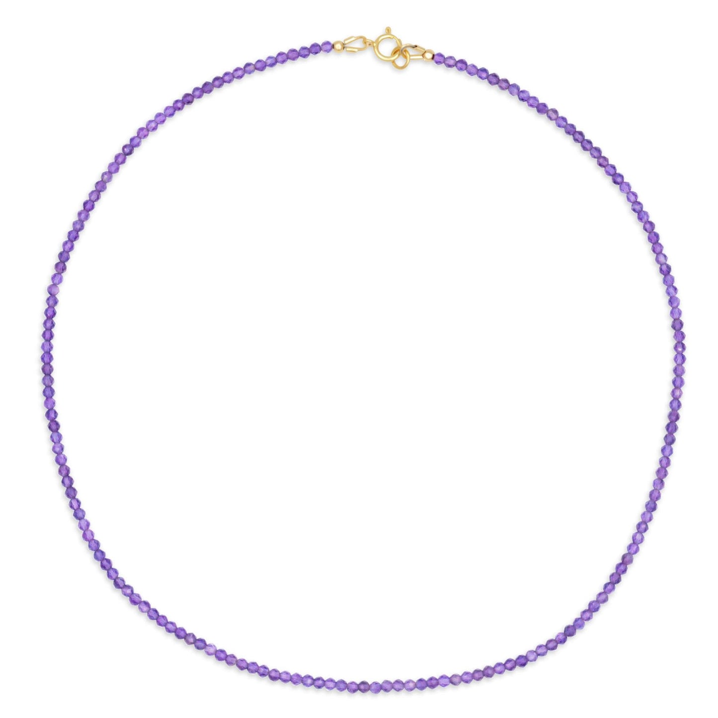 Amethyst Choker Necklace – Genuine Amethyst Necklace, Dainty Purple Gemstone Choker, Sterling Silver, Gold Filled or 14K Gold Necklace