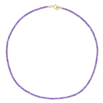 Amethyst Choker Necklace – Genuine Amethyst Necklace, Dainty Purple Gemstone Choker, Sterling Silver, Gold Filled or 14K Gold Necklace