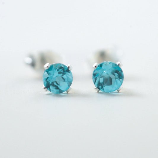 Apatite stud earrings - 14K