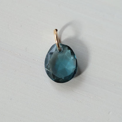 London Blue Topaz Pendant – Genuine London Blue Topaz Necklace, Solid 14K Gold Pendant, Blue Gemstone Necklace, Minimalist Luxury Jewelry