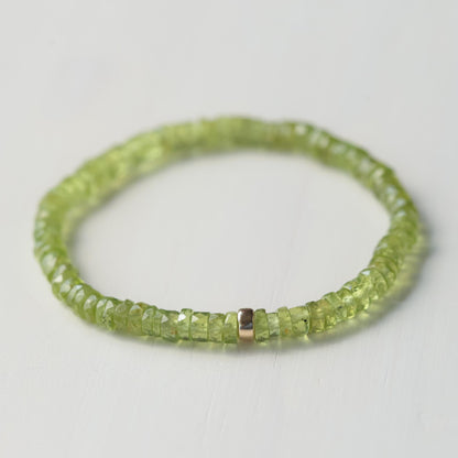 Peridot heishi bracelet | faceted highest quality peridot bracelet [] | 100% genuine peridot | natural peridot beaded bracelet