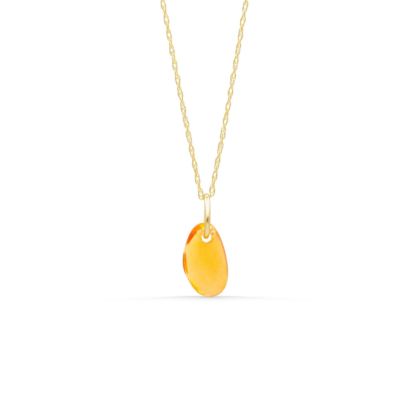 Mexican Fire Opal Pendant • Genuine Fire Opal Necklace • Solid 14K Gold • Fire Opal Charm • Handmade in Canada