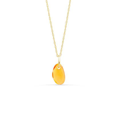 Mexican Fire Opal Pendant • Genuine Fire Opal Necklace • Solid 14K Gold • Fire Opal Charm • Handmade in Canada