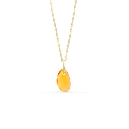 Glowing Mexican Fire Opal Pendant Necklace - 14K