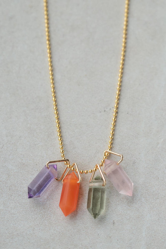 Clear Quartz Prism Pendant Necklace